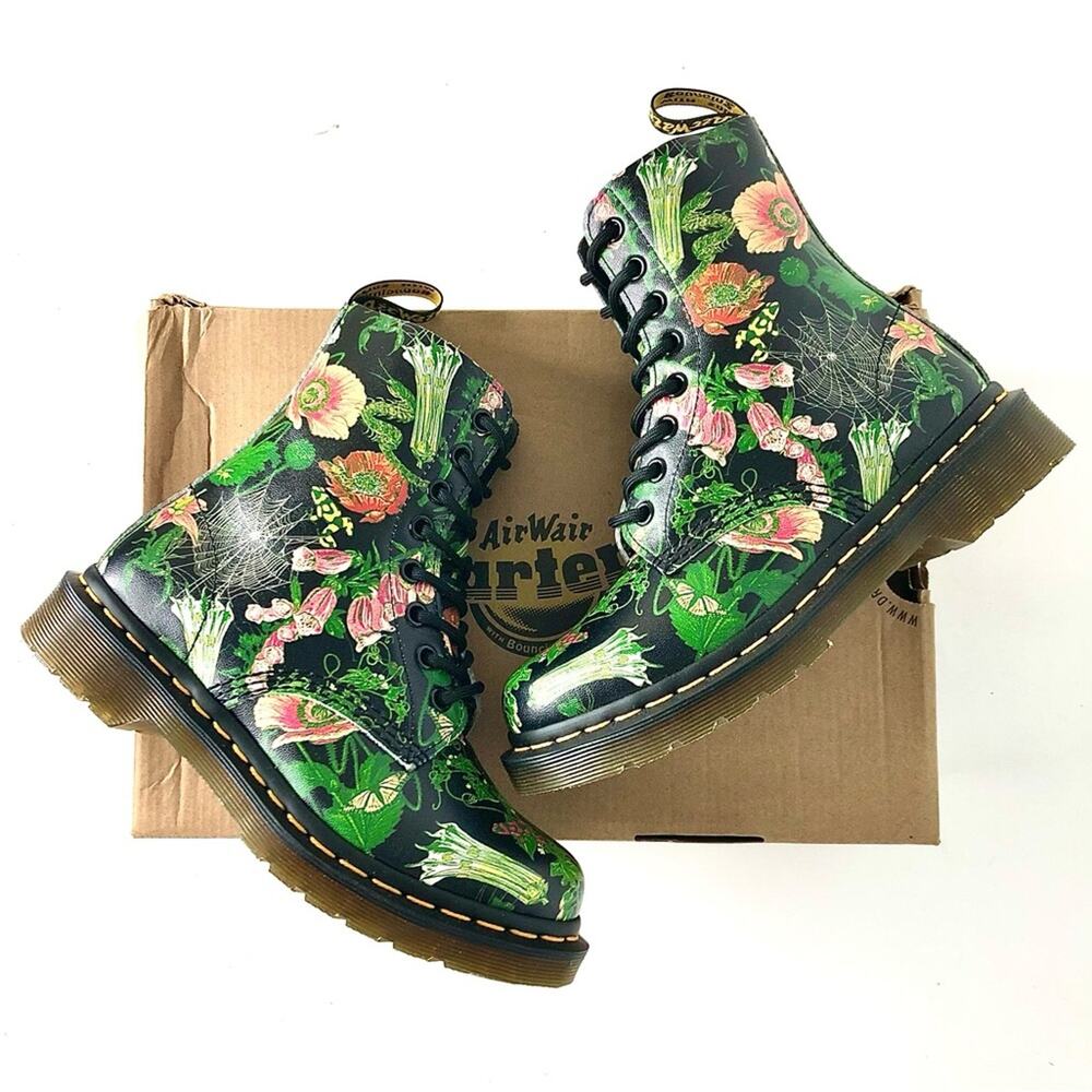 NIB Dr Martens Wild Botanics 1460 Lace Up Ankle Boots Women’s 5 Shoes - Picture 1 of 13